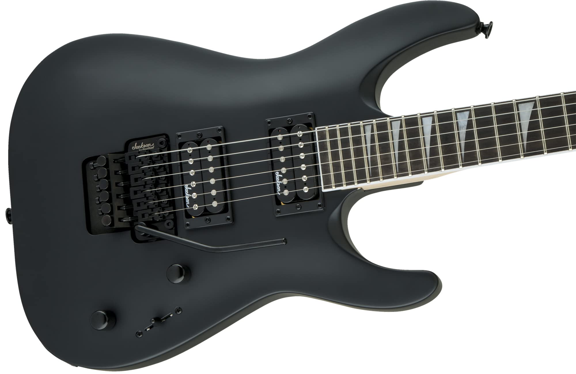 Jackson Dinky Arch Top JS32 DKA Electric Guitar - Satin Black Bundle with Cable, Tuner, Strap, Picks, and Austin Bazaar Instruct